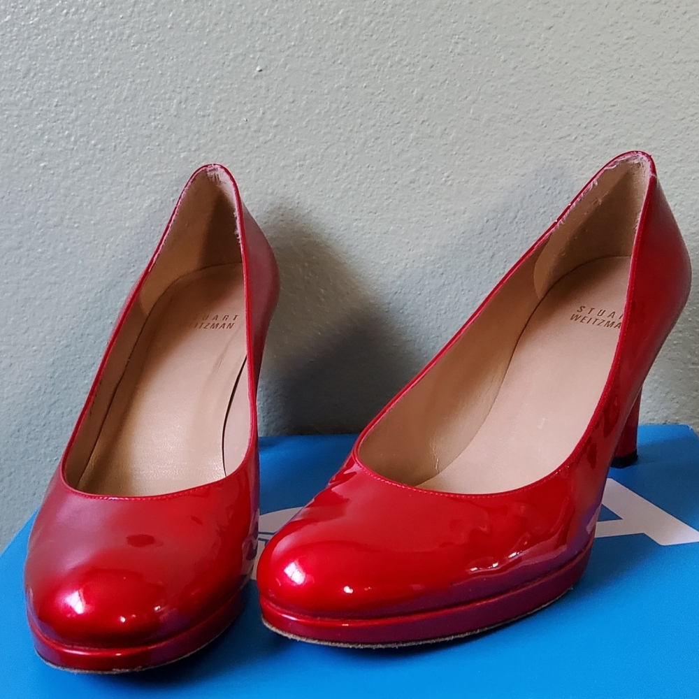 Stuart Weitzman Glossy Red Heels